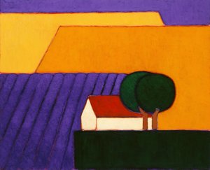 Lavender Field, Provence, 2004 (akril papíron)