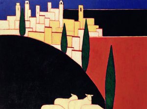 San Gimignano juhokkal, 1999 (akril papíron)