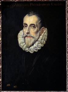 Rodrigue Vazquez, a Pénzügyi és Kasztíliai Tanács elnökének portréja, Domenikos Theotokopoulos dit El Greco (1541-1614) 16. század V. 0,66x0,4m. Madrid, Prado Múzeum alkotó: El Greco