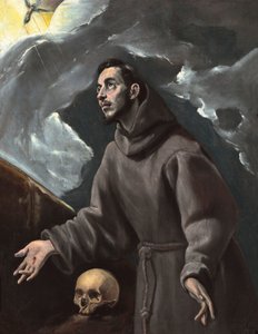 Szent Ferenc megkapja a Stigmatát, El Greco, Dominico (1541-1614). Olajfestmény alkotó: El Greco