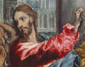 Krisztus kiűzi a kereskedőket a templomból, Krisztus részlete, 1600 körül olaj, vászon 29580 részlet