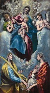Madonna és gyermek Szent Mártonnal és Szent Ágnessel alkotó: El Greco