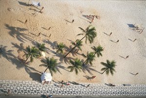 Brazília, Rio de Janeiro, Ipanema Beach, légi felvétel(fénykép)