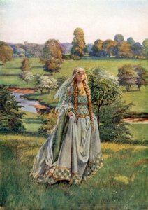 Guinevere. Tennyson (színes litográfia)