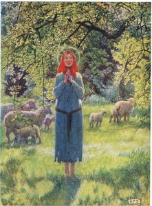 Joan of Arc: Furcsa hangokat hallottam a szélben. (litho) alkotó: Eleanor Fortescue Brickdale