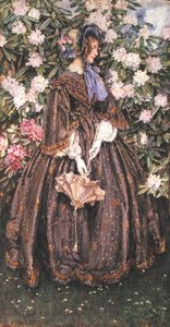 Hölgy napernyővel (akvarell papíron) alkotó: Eleanor Fortescue Brickdale