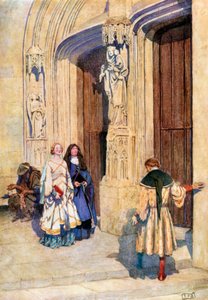 Petrach és Laura Avignonban. Leigh Hunt (színes litográfia) alkotó: Eleanor Fortescue-Brickdale