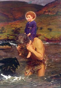 Szent Kristóf, aki a Krisztus-gyermeket hordozza (olaj, vászon) alkotó: Eleanor Fortescue Brickdale
