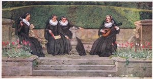 The Queens Marie: "Yestreen a királynőnek négy Marie volt". (litho) alkotó: Eleanor Fortescue Brickdale