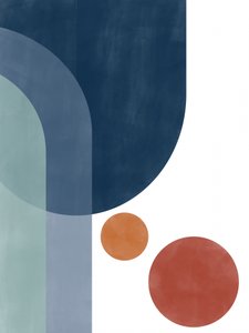 Geometrikus kék-narancssárga absztrakt alkotó: Elena Ristova