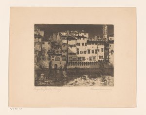 Borgo San Jacopo (Firenze) (eredeti cím a tárgyon) alkotó: Elena Wissmann (signed by artist)