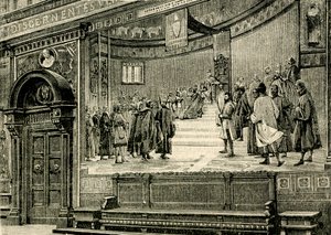 A Barnabiták palotájának nagytermének freskói, Elia Bonci (1866-1953) alkotása, Macerata, Marche, Olaszország. alkotó: Elia Bonci