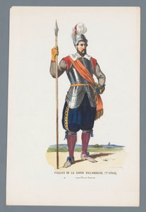 Pikeman a holland gárdából. (17. század.) Maurice herceg alatt (cím a tárgyon)