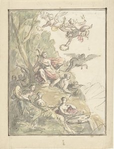 Apollo és a múzsák a Parnassuson alkotó: Elias van Nijmegen