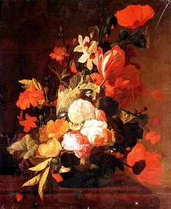 Rózsa, tulipán, konvolvul stb. alkotó: Elias van den (follower of) Broeck