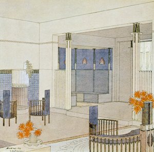 Dizájn női nappaliba, a "Moderne Bauformen"-től alkotó: Eliel Saarinen