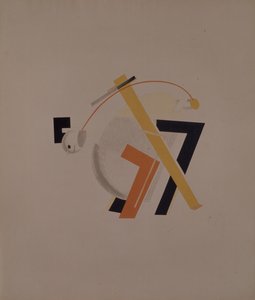 Régi lakos. Figura A. Kruchenykh Győzelem a nap felett című operájához, 1920-1921 alkotó: Eliezer Markowich Lissitzky