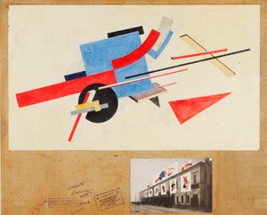 Proun. Utcai dekoráció tervezése, 1921 alkotó: Eliezer Markowich Lissitzky