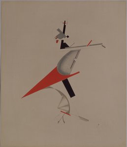 Útonálló. Figura A. Kruchenykh Győzelem a nap felett című operájához, 1920-1921 alkotó: Eliezer Markowich Lissitzky