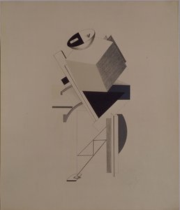 Erős fickó. Figura A. Kruchenykh Győzelem a nap felett című operájához, 1920-1921 alkotó: Eliezer Markowich Lissitzky