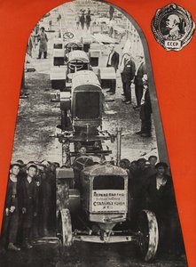 A sztálingrádi traktorgyár. Illusztráció: Szovjetunió építi a szocializmust, 1933. alkotó: Eliezer Markowich Lissitzky