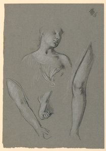 A figura tanulmányok részletei alkotó: Elihu Vedder