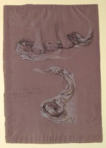 Rajz, Tanulmány a "Fortune" drapériáról, 1877 körül. alkotó: Elihu Vedder