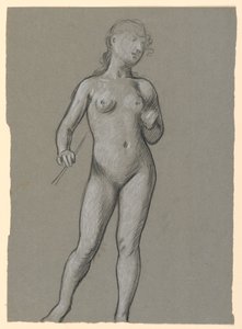 Rajz, Női akt tanulmánya, 1885 körül. alkotó: Elihu Vedder