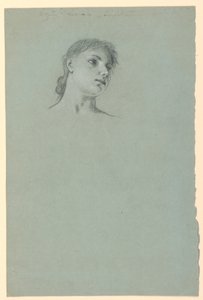 Rajz, Tanulmány egy lányról, 1885 körül. alkotó: Elihu Vedder
