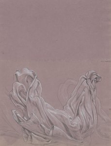 Ábratanulmányok (recto); Drapery Study (fordítva) alkotó: Elihu Vedder