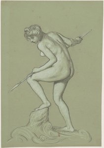 Lány Spearing delfin alkotó: Elihu Vedder