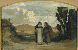 Szerzetesek az Appian úton, kb. 1865. alkotó: Elihu Vedder