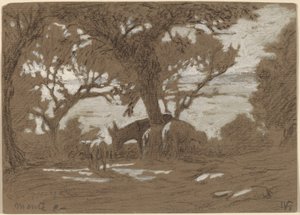 Mt. Colognola – juhok legeltetése a Trasimeno-tavon alkotó: Elihu Vedder