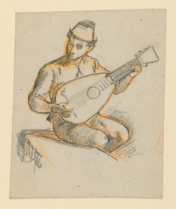 Ülő fiú lanton játszik alkotó: Elihu Vedder