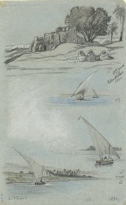 Tanulmányok lapja alkotó: Elihu Vedder