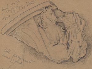 Vázlat egy faltöredékről Capriban, c. 1897. alkotó: Elihu Vedder