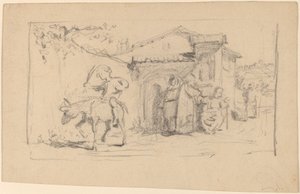 Fiú és szamár c. 1859. alkotó: Elihu Vedder