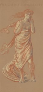 Álló, terített női figura, 1872-77 körül (kréta szőtt papíron) alkotó: Elihu Vedder