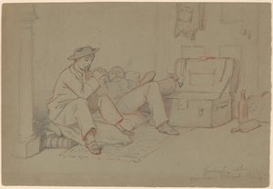 Diákok a Latin negyedben, Párizs, kb. 1858. alkotó: Elihu Vedder
