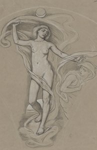 Tanulmány Lunának alkotó: Elihu Vedder