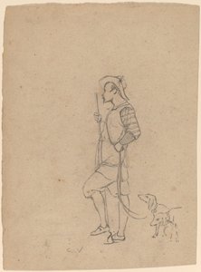 Tanulmány a Hunter with Dogs c. 1858. alkotó: Elihu Vedder