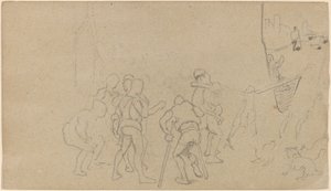 Falusi jelenet, c. 1859. alkotó: Elihu Vedder