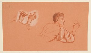 kosztümös férfifigurák tanulmányozása alkotó: Elihu Vedder
