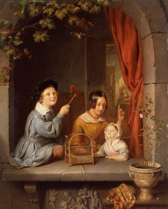 Játék a házimadárral alkotó: Elisabeth Alida Haanen