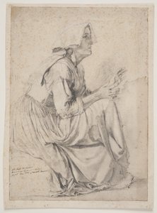 1. tanulmány a nőkkel készült képhez a Fontaine-ben A-ban. alkotó: Elisabeth Jerichau-Baumann