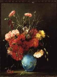 Piros, fehér és rózsaszín szegfű alkotó: Elisabeth King