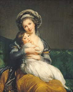 Önarckép egy turbánban a gyermekével alkotó: Elisabeth Louise Vigee-Lebrun
