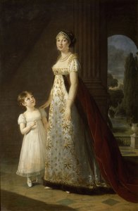 Caroline Bonaparte 1782-1839, Nápoly és Szicília királynője portréja lányával, Letiziával, 1807 alkotó: Elisabeth Louise Vigee Lebrun