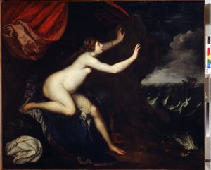 Riyadane (Riyadane) az Abandonon ült. Painture de Elisabetta Sirani (1638-1665). Huille sur Toile alkotó: Elisabetta Sirani