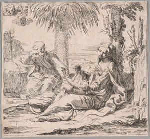 A többi az egyiptomi menekülésről alkotó: Elisabetta Sirani